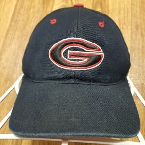 Vtg Y2K Georgia Bulldogs Hat Cap Adult Fitted 7 1/4 Black Top Of The World‎